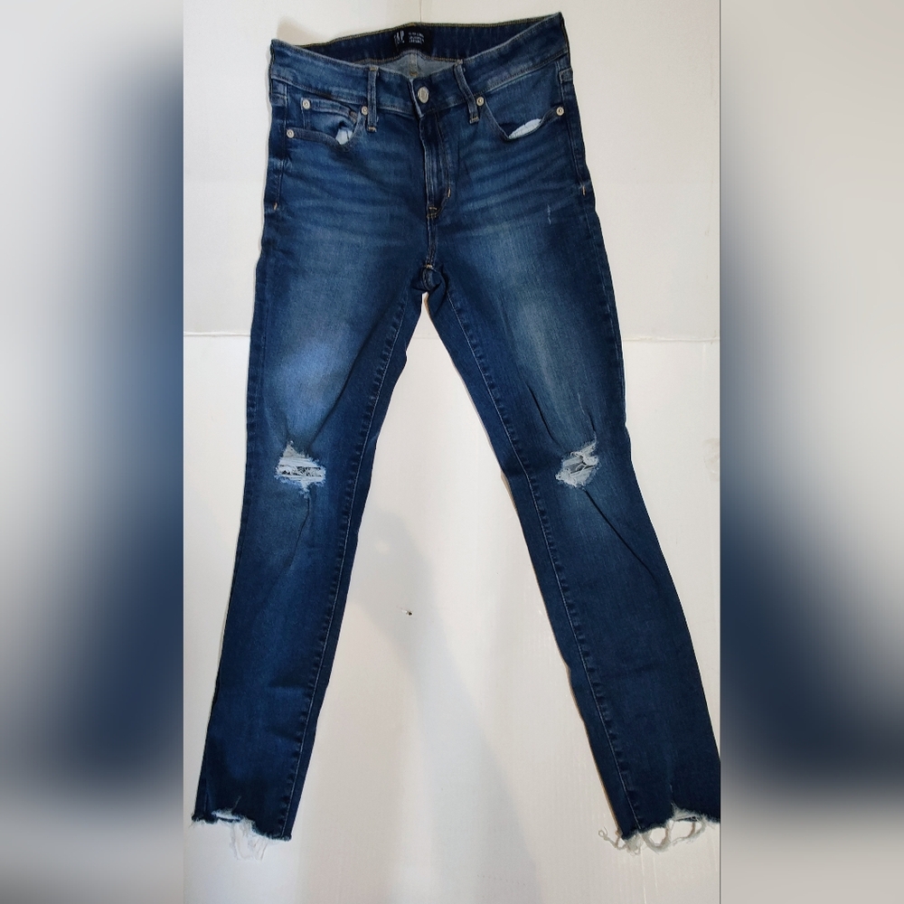 Women's Blue Distressed Jeans